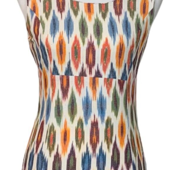 The Territory Ahead Women's Cream Orange Classic iKat Sheath Dress Size 4 - Picture 9 of 11